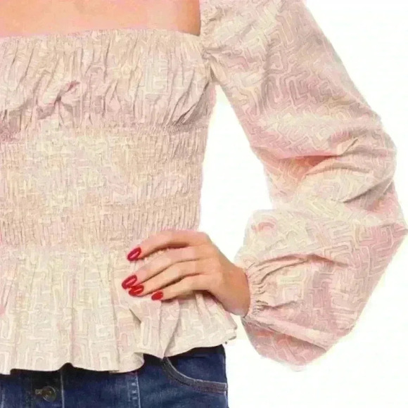 STAUD Long Sleeve Peplum Jules Top Size Large NWT - Picture 3 of 11